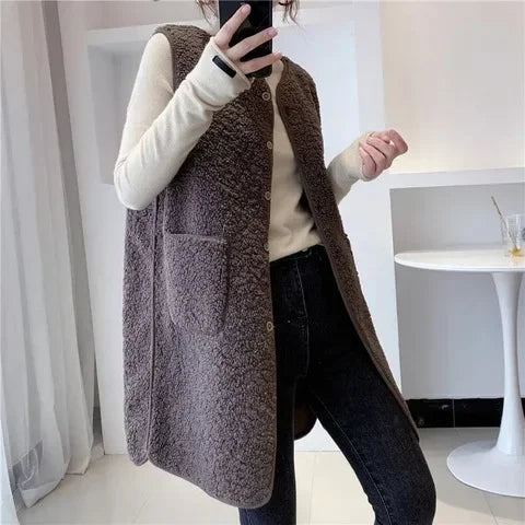 EB | Eleganter Weste mit Taschen Polyester/ Minimalistisch, Bequem