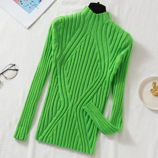EB | Damen Strickpullover mit Rollkragen und Langen Ärmeln