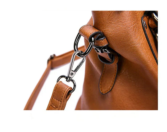 EB – Vintage große Kapazität Handtasche aus weichem Material mit Schulterriemen
