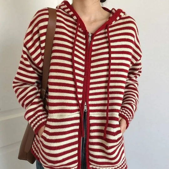 EB | Gestreifter Kapuzenpullover Pullover