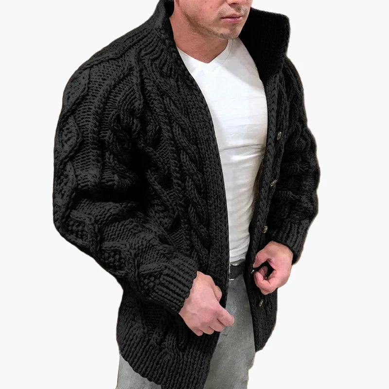 EB | Strickjacke mit Zopfmuster - Stilvolle Grobstrickjacke für Freizeit und Alltag