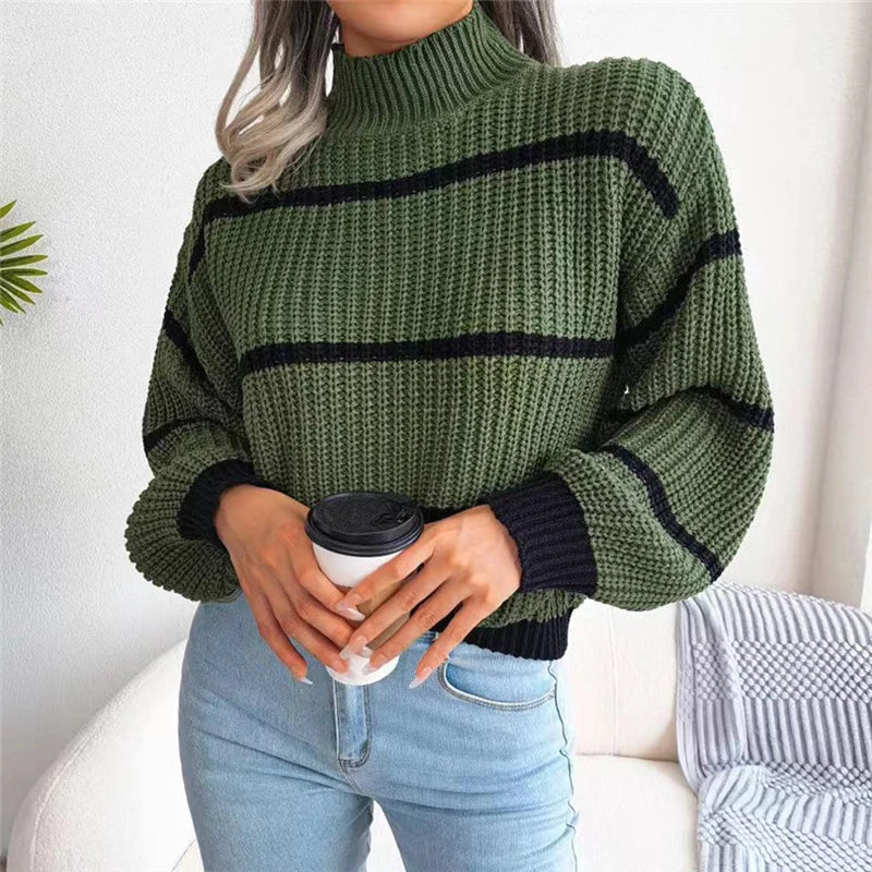 EB | Moderner Couture Rollkragenpullover mit Feinstrick
