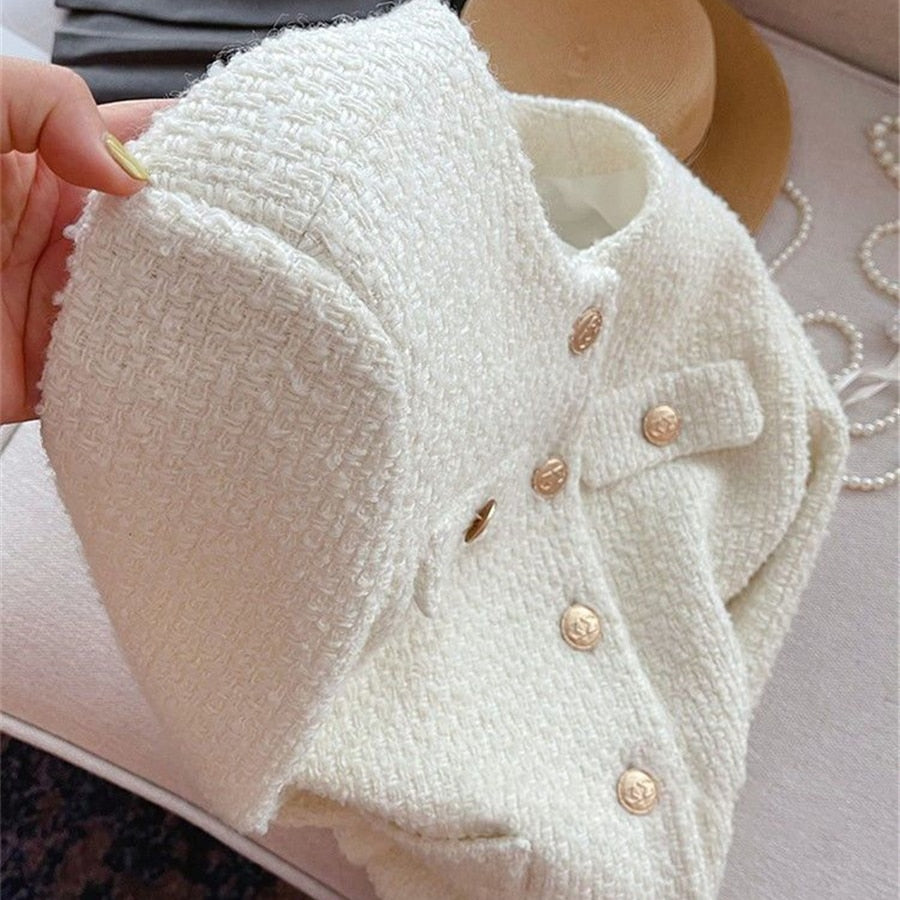 EB | Damen Tweedjacke mit Rundhalsausschnitt