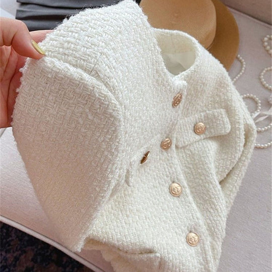 EB | Damen Tweedjacke mit Rundhalsausschnitt