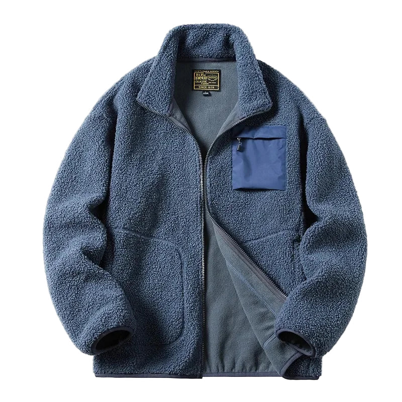 EB | Unisex Fleecejacke Im Outdoor-Stil mit Reißverschluss und Brusttasche - Ideal für Freizeit & Alltag