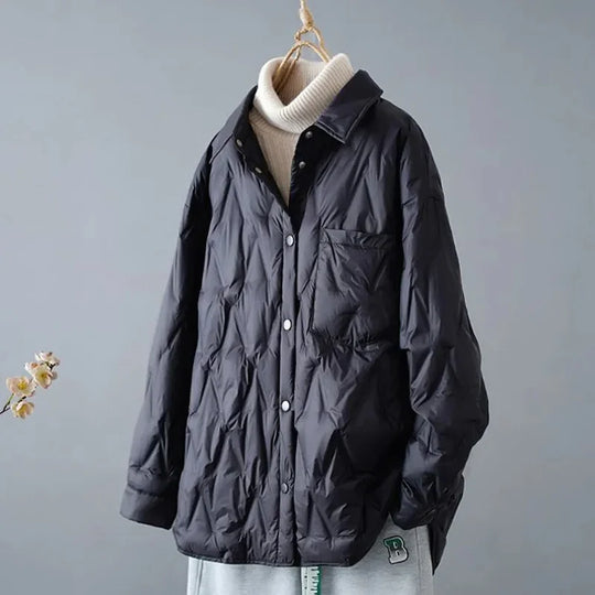 EB | Gestepptes Shirt-Jacke - Lockere Passform - Knopfverschluss - Leichtes Layering-Stück