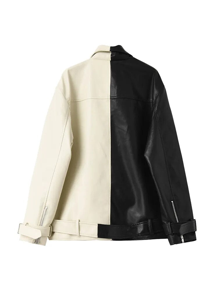 EB | Colour Block Lederjacke Für Damen