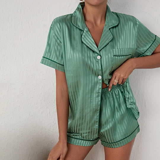 EB | Satin Pyjama Set Für Damen Hausanzug