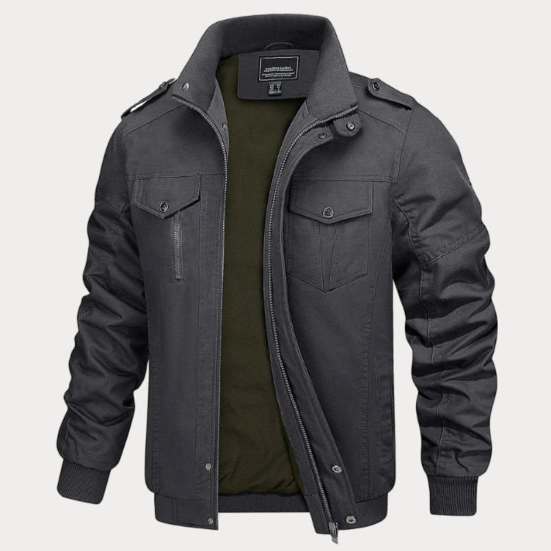EB | Retro Reißverschlussjacke In Armeegrün