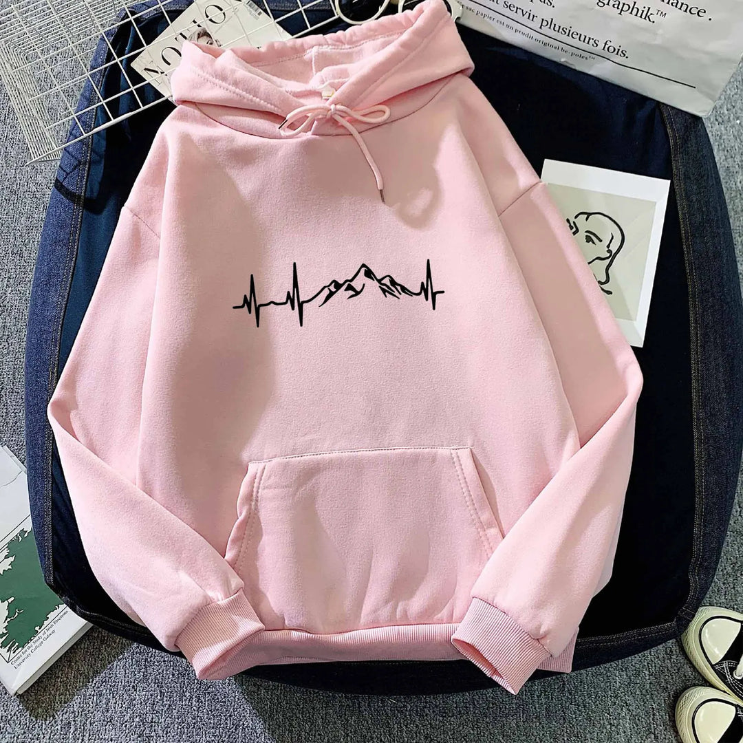 EB | Hoodie mit Puls-motiv Baumwolle und Polyester Trendy und Komfortabel