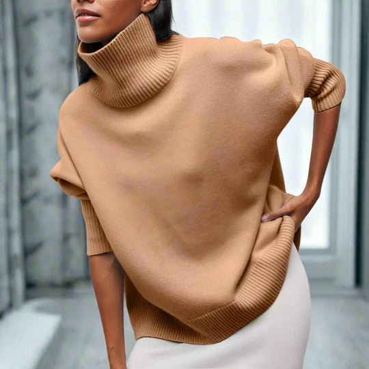 EB | Übergröße Rollkragenpullover Rippstricksaum Rollkragenpullover
