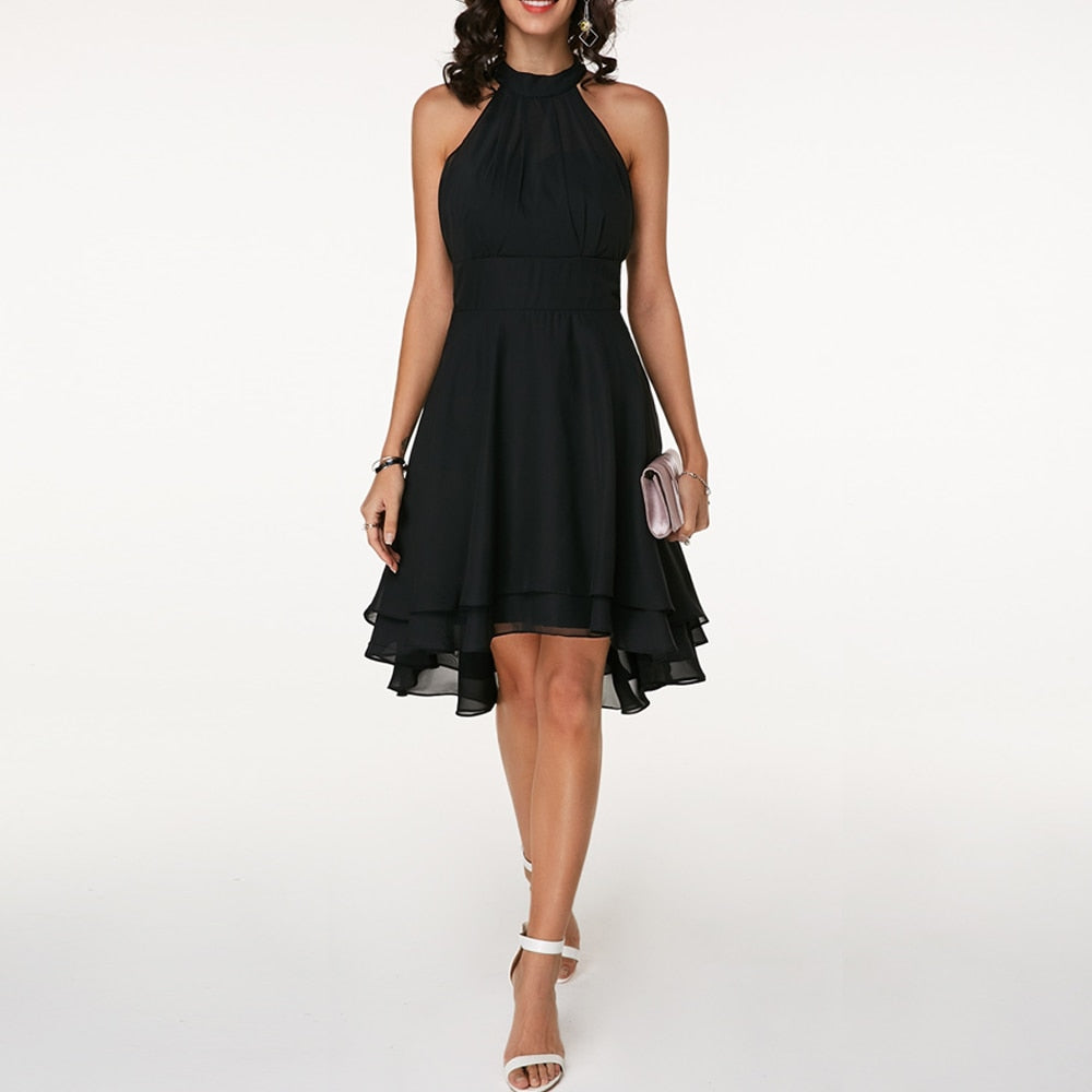 EB | Damen Kleid mit Rüschen Neckholder