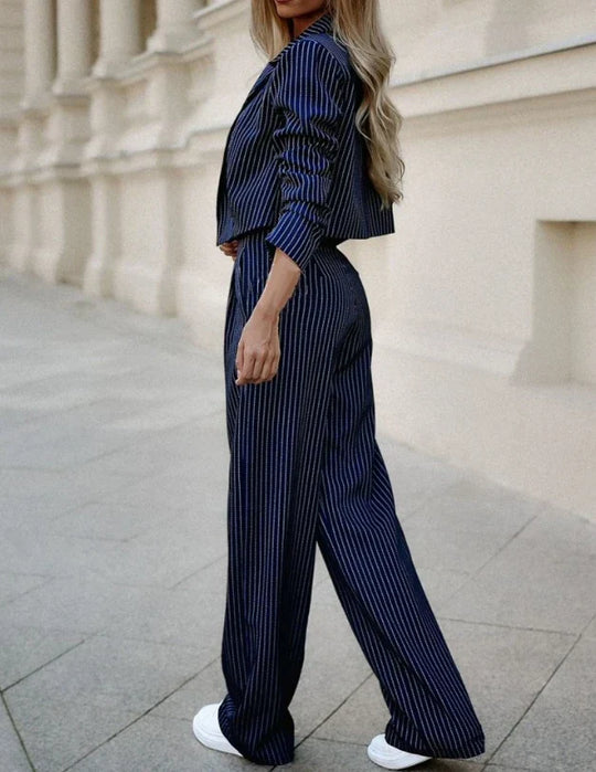 EB | Streetwear Gestreiftes Set - Blazer + Hose
