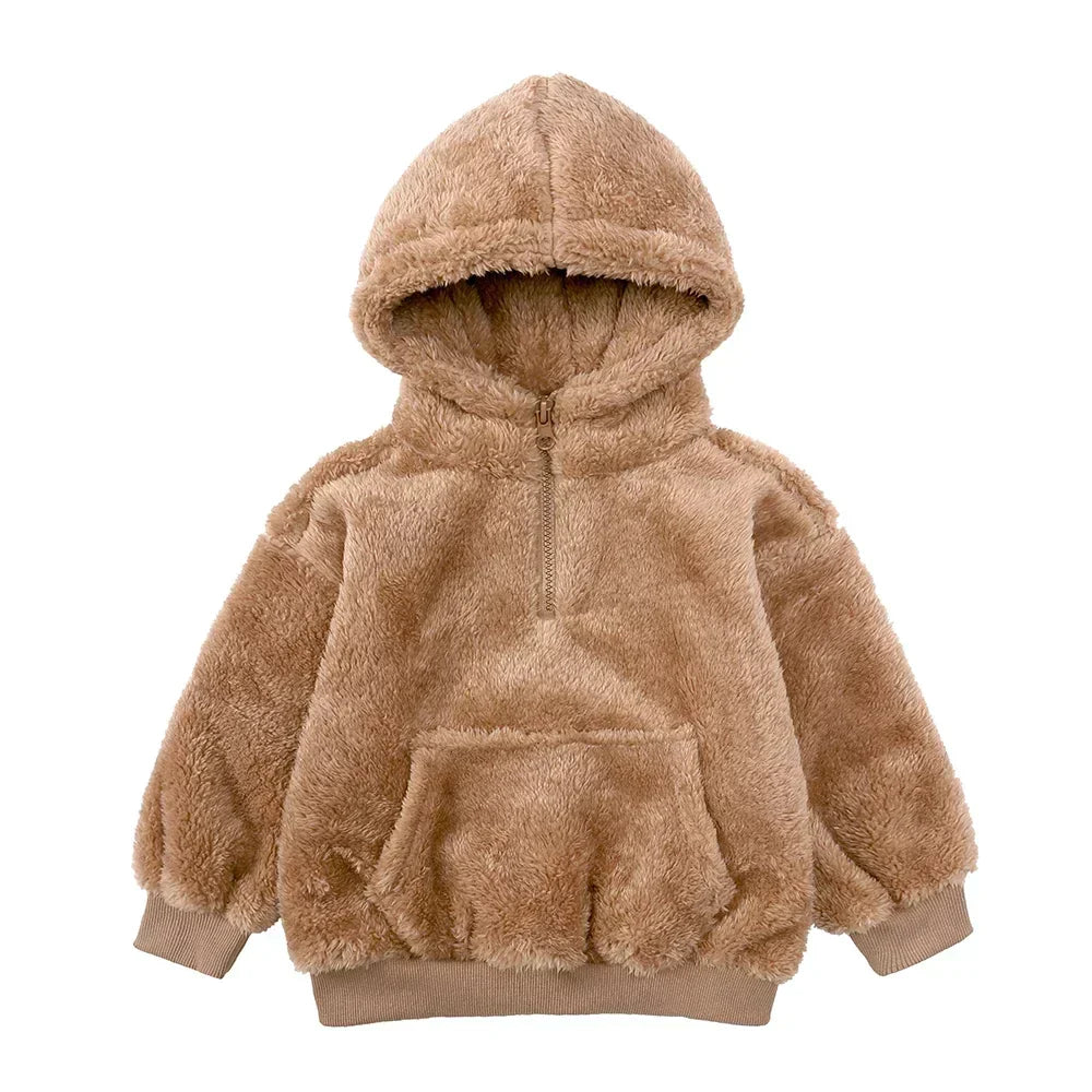 EB Comfort Modische Bären-Kinderjacke aus dickem Samt