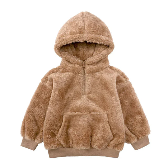 EB Comfort Modische Bären-Kinderjacke aus dickem Samt