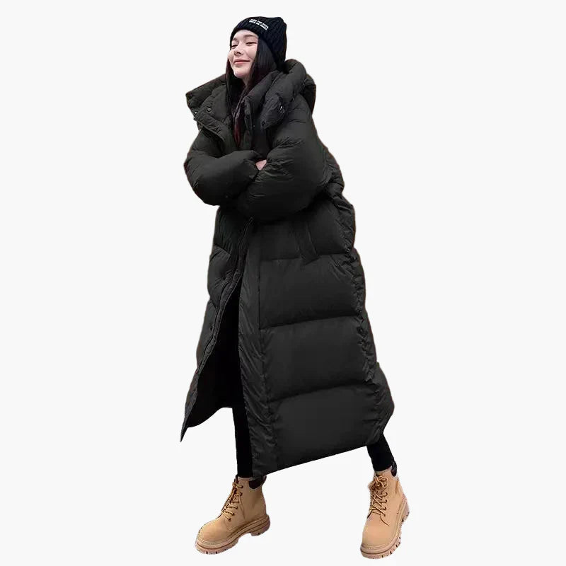 EB | Lange Pufferjacke mit Kapuze - Entspannter Wintermantel für Alltag und Outdoor