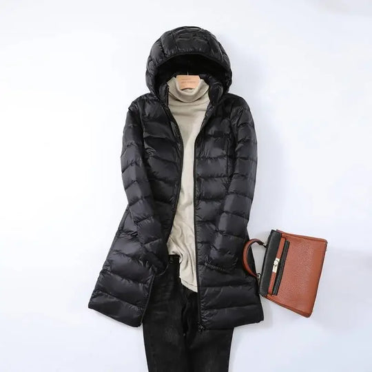 EB | Damen Tragbarer Puffer-Mantel mit Abnehmbarer Kapuze