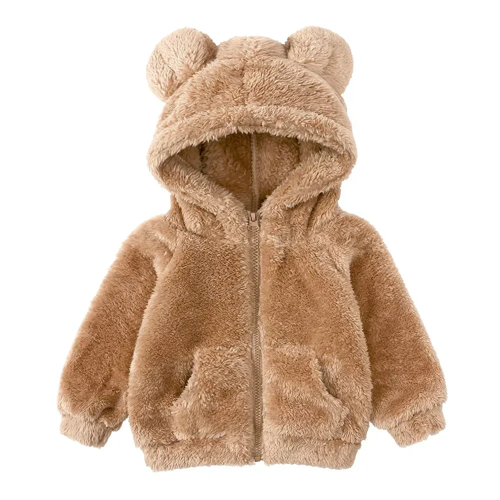 EB Comfort Modische Bären-Kinderjacke aus dickem Samt