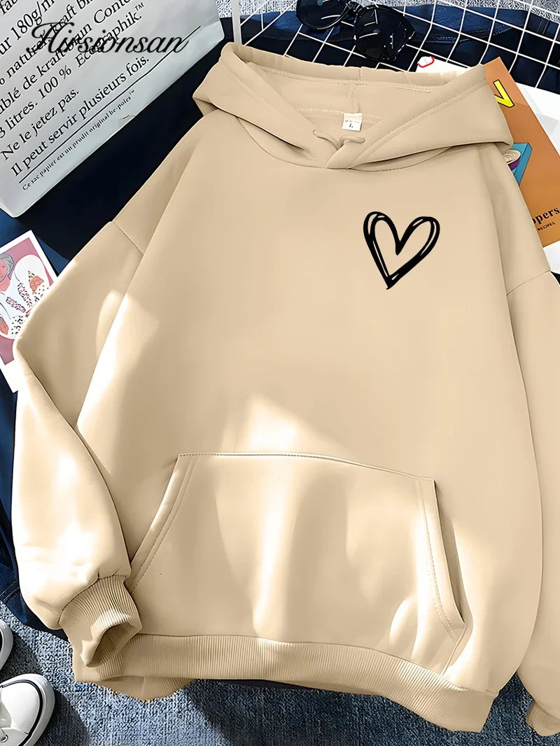 EB | Hoodie mit Herzprint Polyester Komfortabel und Trendy