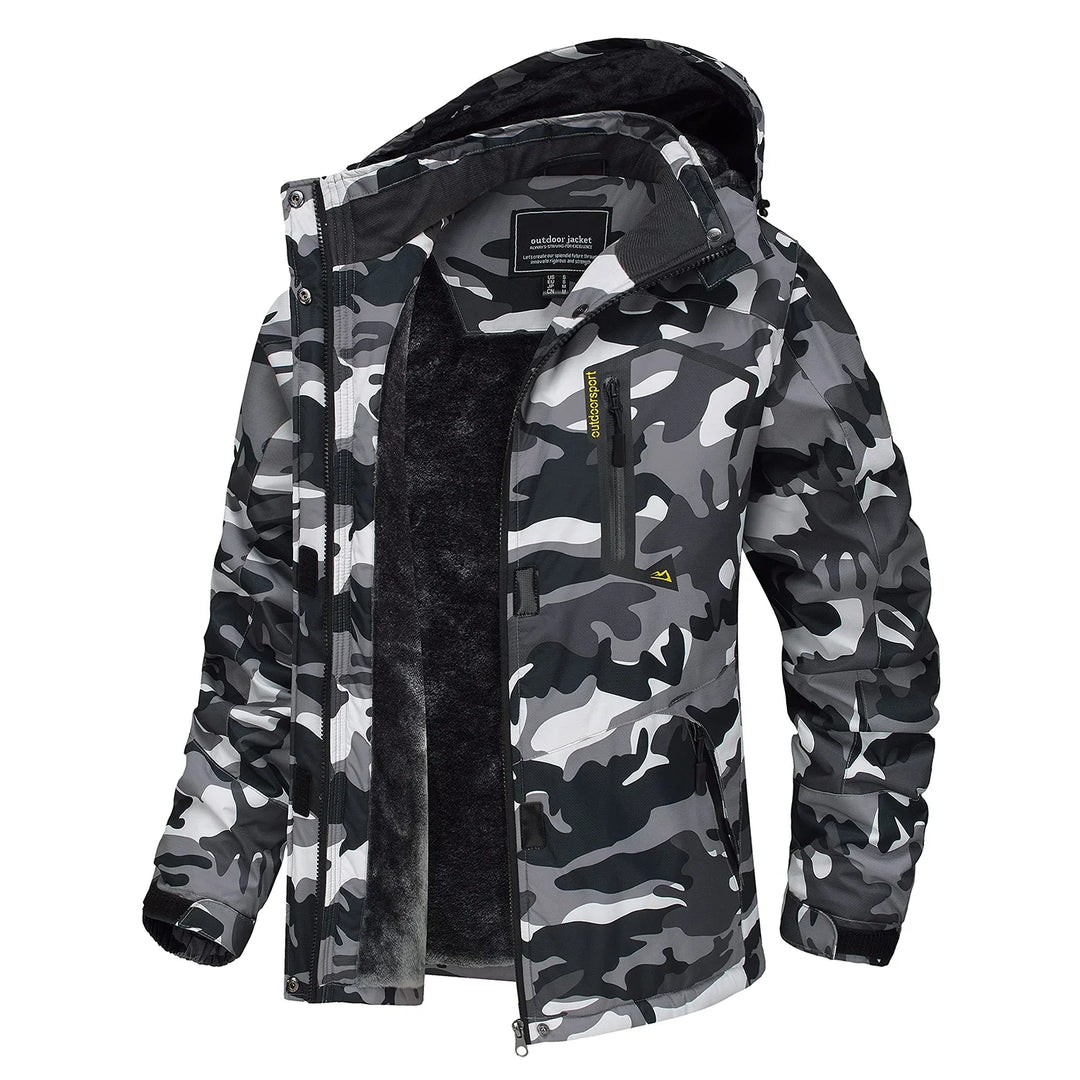 EB | Dicke Kapuzen Camo Skijacke