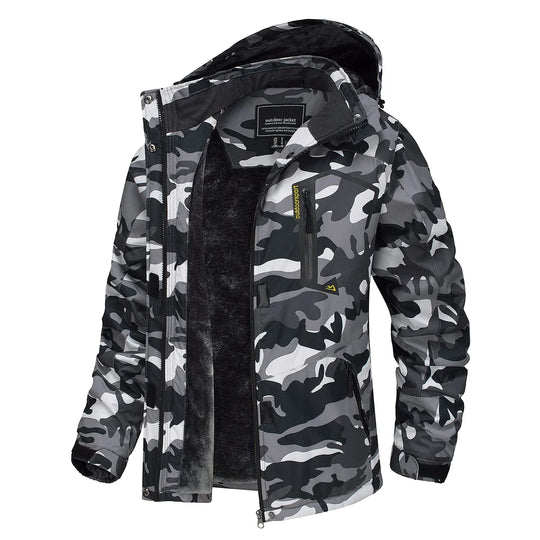 EB | Dicke Kapuzen Camo Skijacke