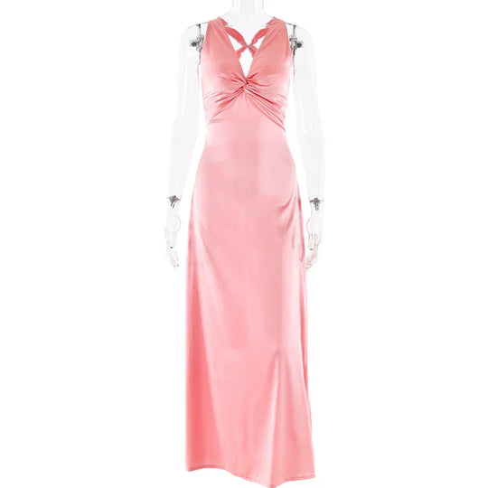 EB | Schleife Rückenfrei Abend Maxi Kleid
