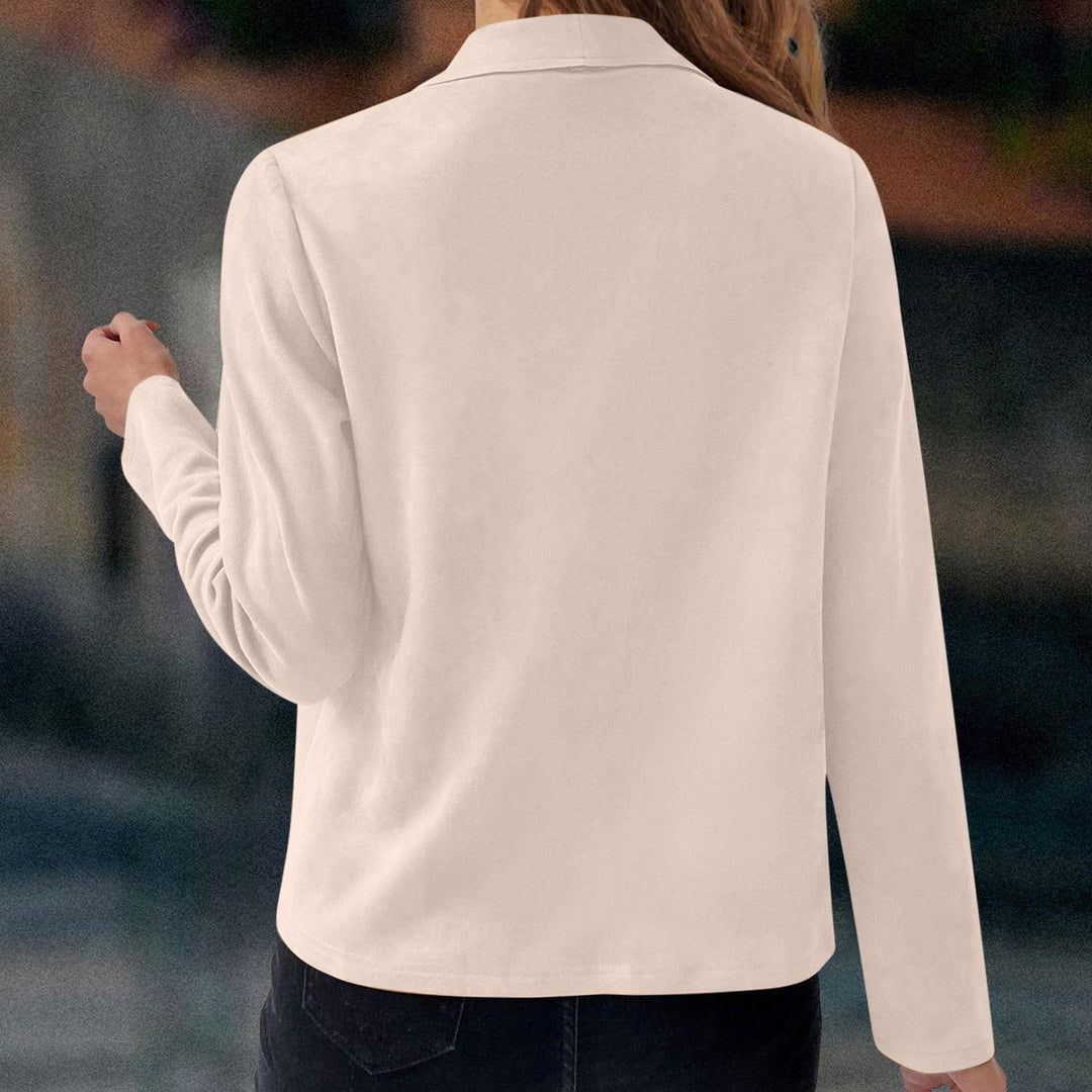 EB | Elegante Wasserfalljacke mit Reißverschlussdetails