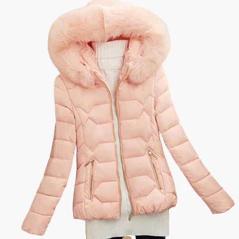 EB | Winter Steppjacke mit Kapuze und Großem Kragen - Eleganter City-Style für Kalte Tage