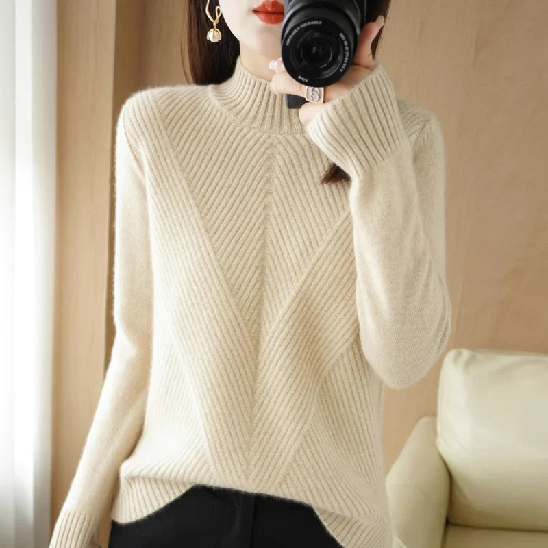 EB | Strukturierter Rundhals-Strickpullover Ideal für den Winter