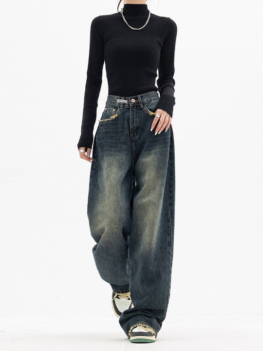EB - Damen Vintage Baggy Jeans