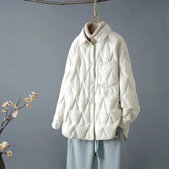 EB | Gestepptes Shirt-Jacke - Lockere Passform - Knopfverschluss - Leichtes Layering-Stück