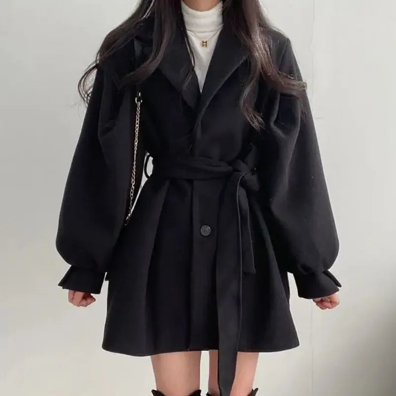 EB | Damen Trenchcoat mit Gürtel Langarm