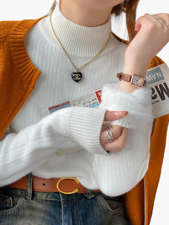 EB | Rollkragenpullover Basic Strick Langarm für Alltag und Büro