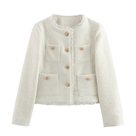 EB | Klassischer Tweed-blazer Wollmischung Zeitlos und Elegant