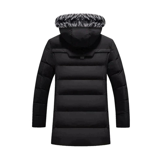 EB | Herren Winter Lange Parka - Flauschiger Besatz Kapuzen Design