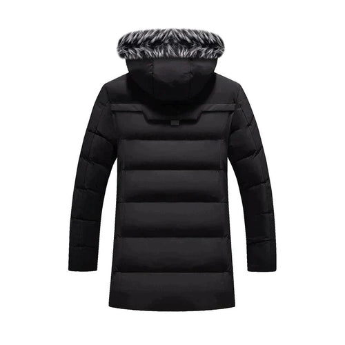 EB | Herren Winter Lange Parka - Flauschiger Besatz Kapuzen Design