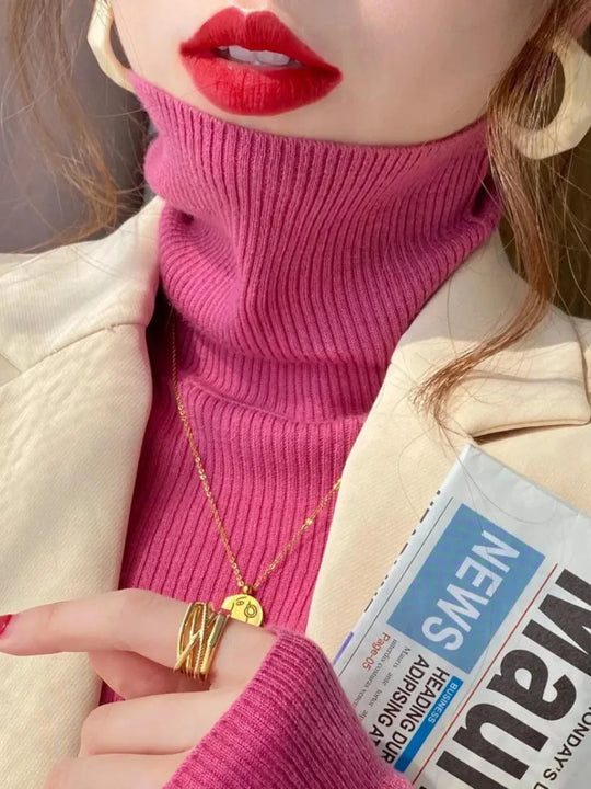 EB | Rollkragenpullover Gerippt Basic Langarm - Vielseitiger Herbst & Winter Look