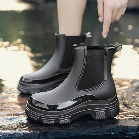 EB | Kurze Gummistiefel – Wasserdicht – Slip-On – Elastische Einsätze – Grip-Sohle