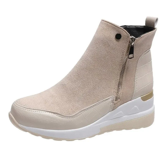 EB | Winter Wedge Schneestiefel mit Dicker Sohle Aus Baumwolle