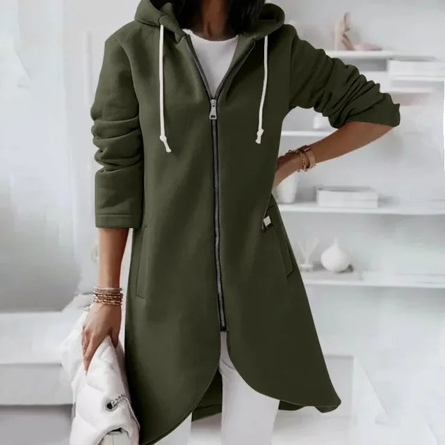EB | Kapuzen-Cardigan mit Geschwungenem Saum