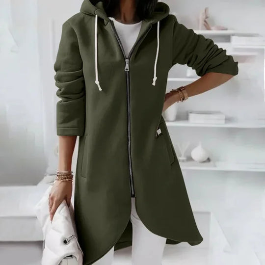 EB | Kapuzen-Cardigan mit Geschwungenem Saum