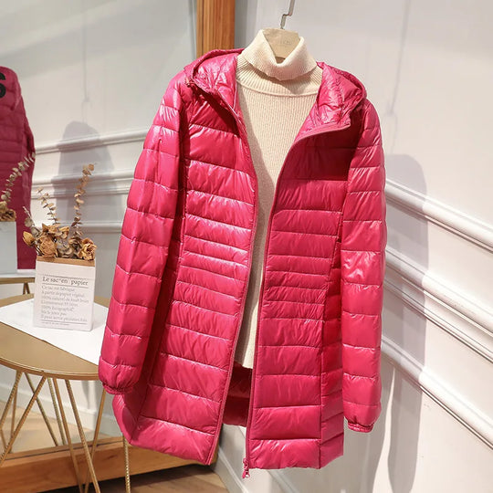 EB - Lange Daunenjacke für Frauen mit Kapuze