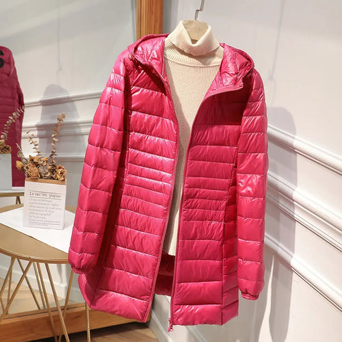 EB - Lange Daunenjacke für Frauen mit Kapuze