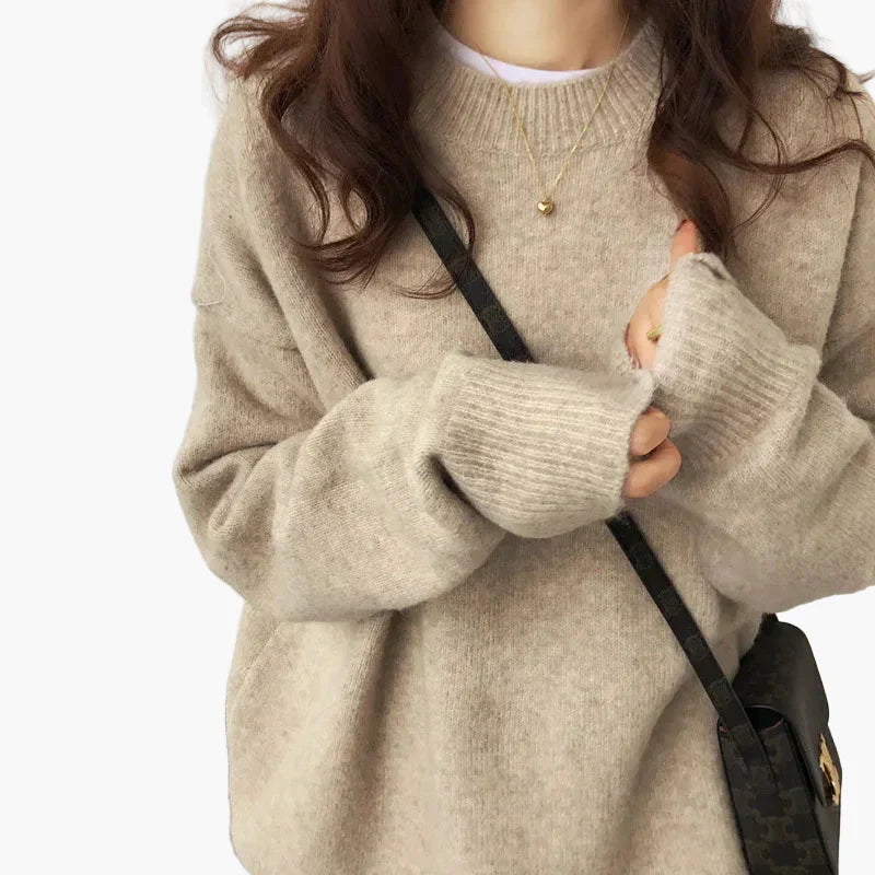 EB | Oversize Strickpullover Retro-Look Freizeit Herbst Winter