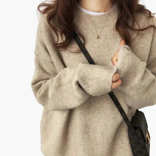 EB | Oversize Strickpullover Retro-Look Freizeit Herbst Winter
