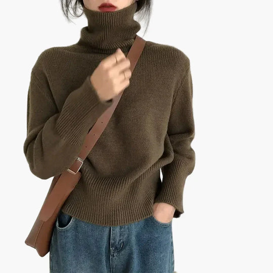 EB | Rollkragenpullover - Modischer Herbst Winter Strickpullover für Alltag & Freizeit