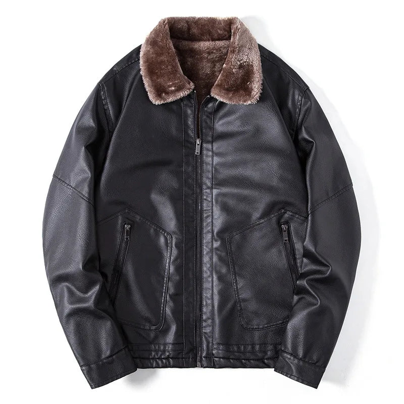EB | Leder Herrenjacke mit Kragen