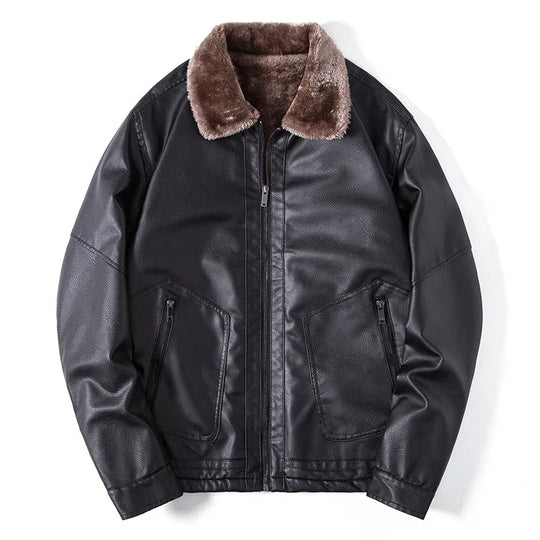 EB | Lederjacke mit Kragen - Leon