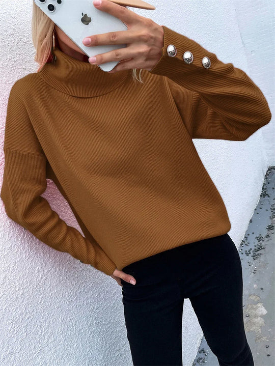 EB | Lässiger Strickpullover mit Hohem Kragen