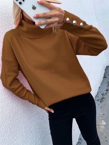 EB | Lässiger Strickpullover mit Hohem Kragen